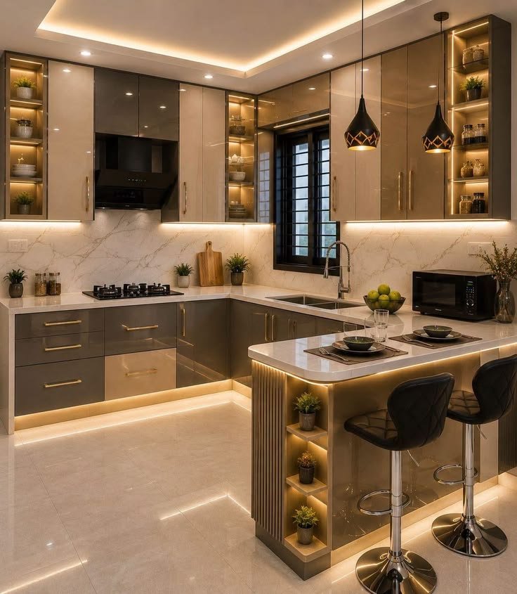 U shape kitchen